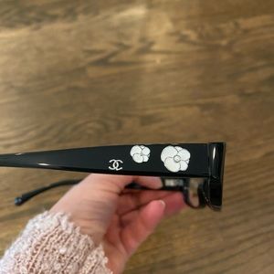 Chanel 3198-H Optical Frames Black/White Flowers